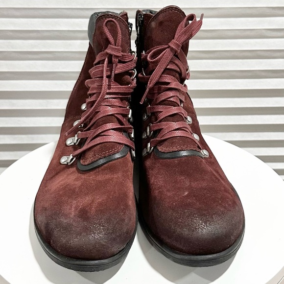 🌸MIZ MOOZ🌸 Steffy Leather Lace-Up Boots Burgundy Size: 41 - Picture 4 of 10